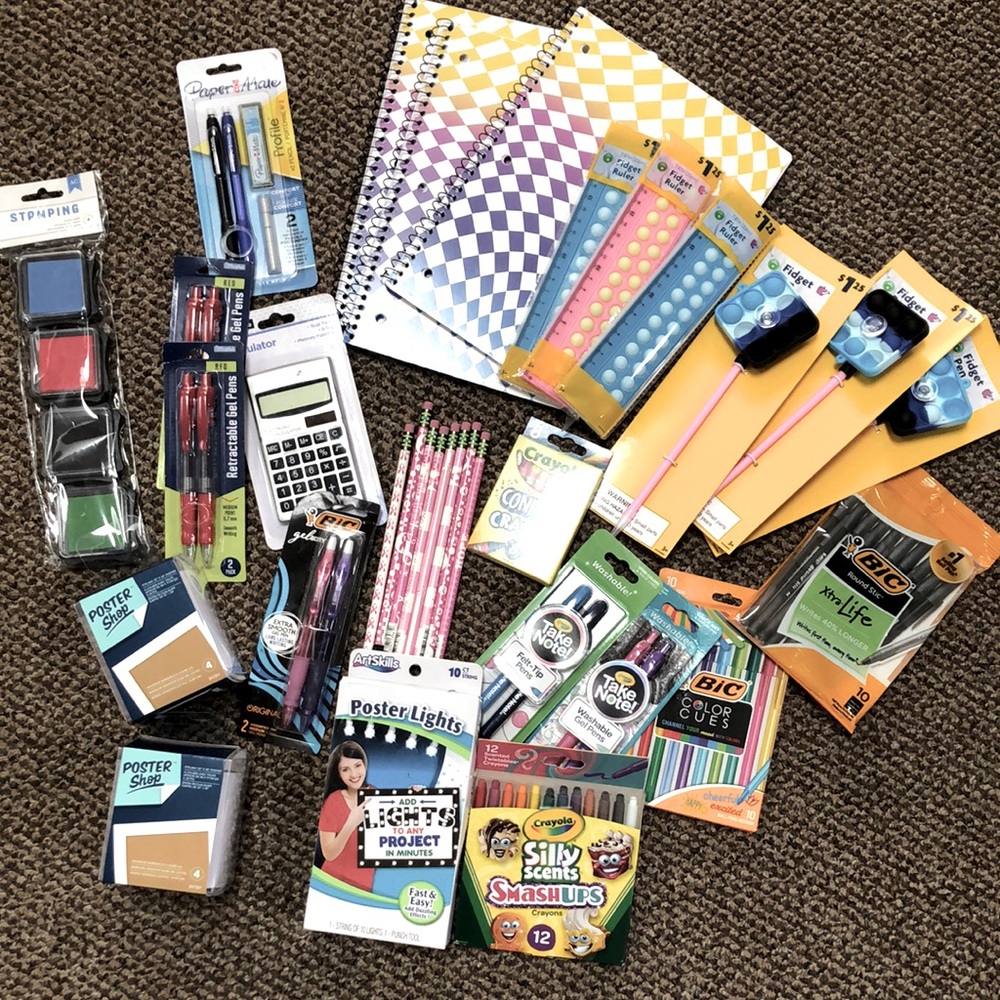 Huge Lot of School Supplies including Fidget Rulers & Pens to make learning fun